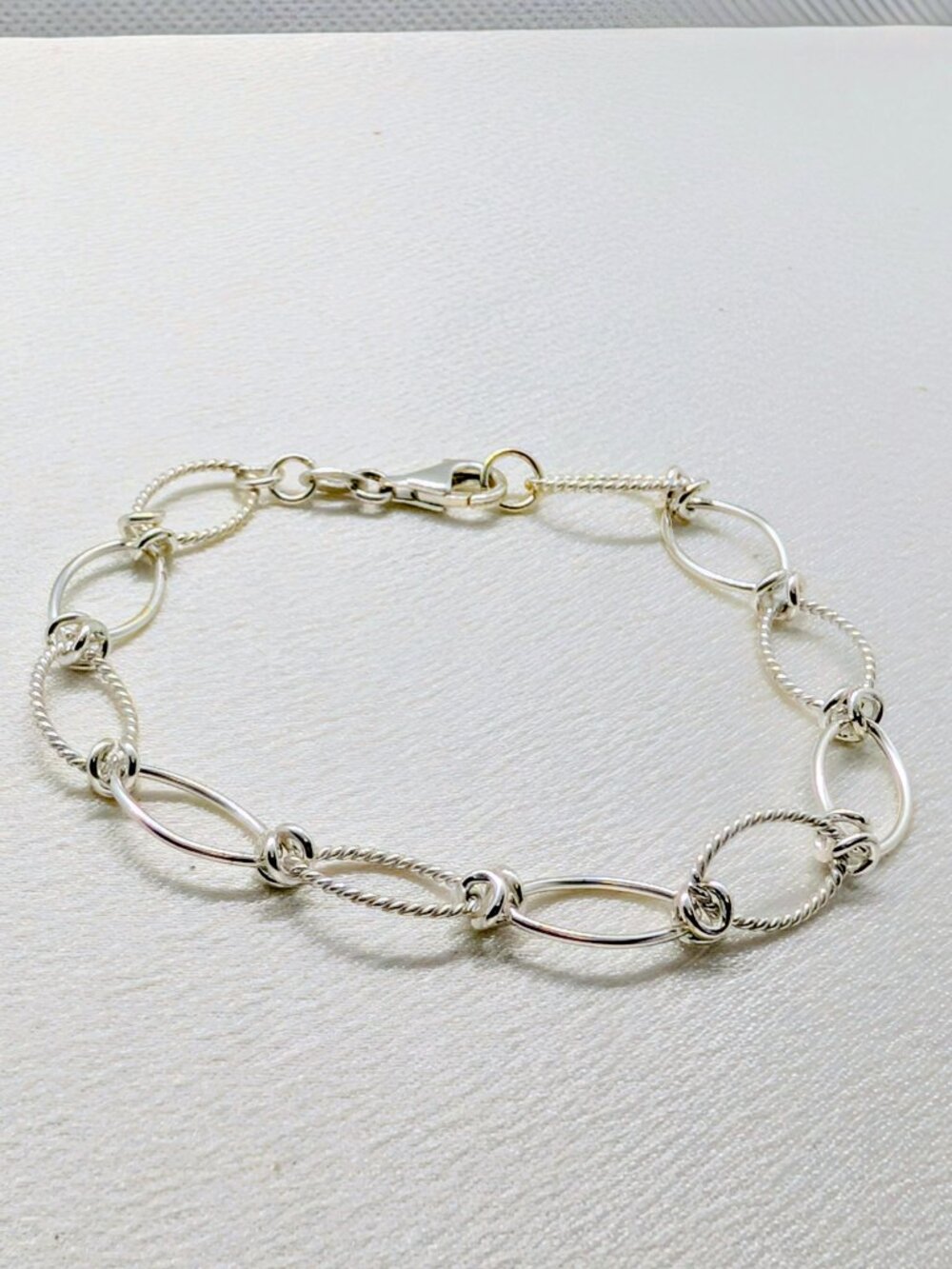 NEW 7 inch open link sterling silver bracelet - Picture 9 of 9